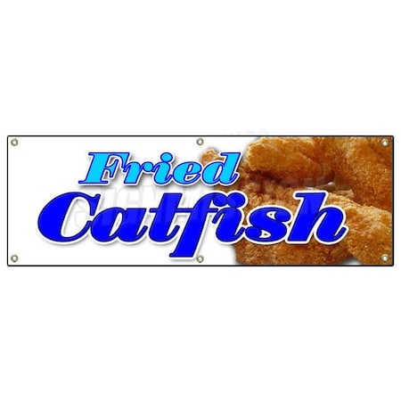 Signmission FRIED CATFISH BANNER SIGN fresh lunch dinner local platter sandwich fries B-72 Fried Catfish